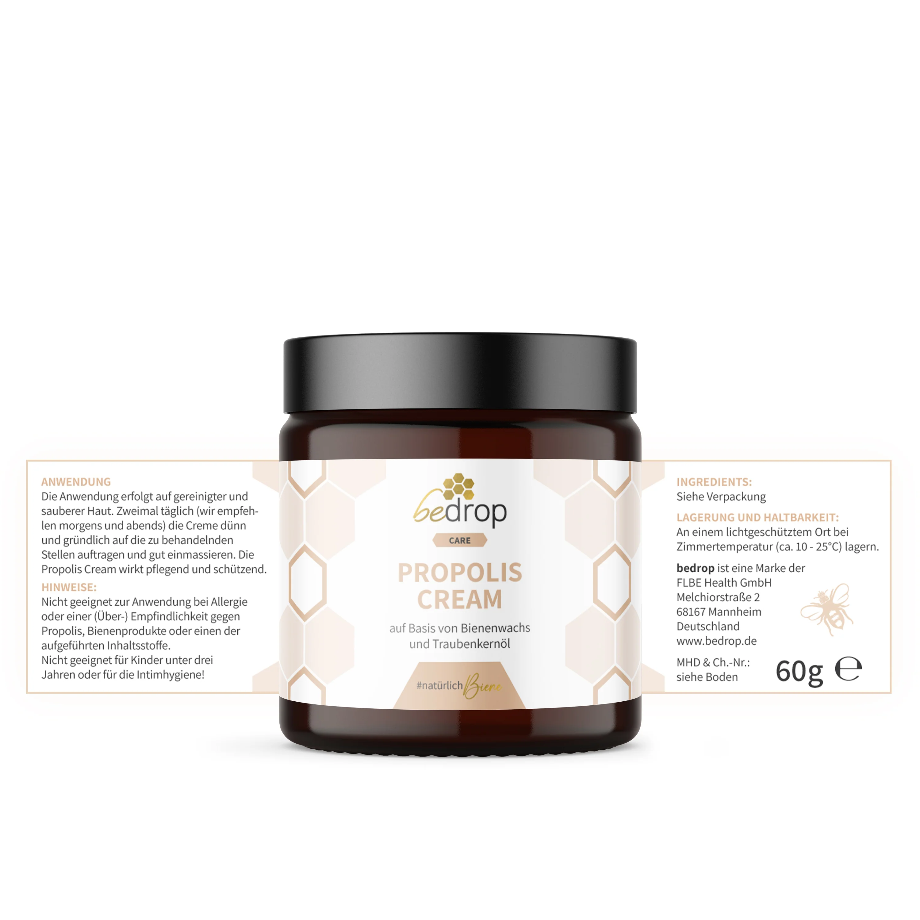 Propolis Cream - hochdosierte Propolis Creme mit Bienenwachs & Traubenkernöl - 60g - Image 5