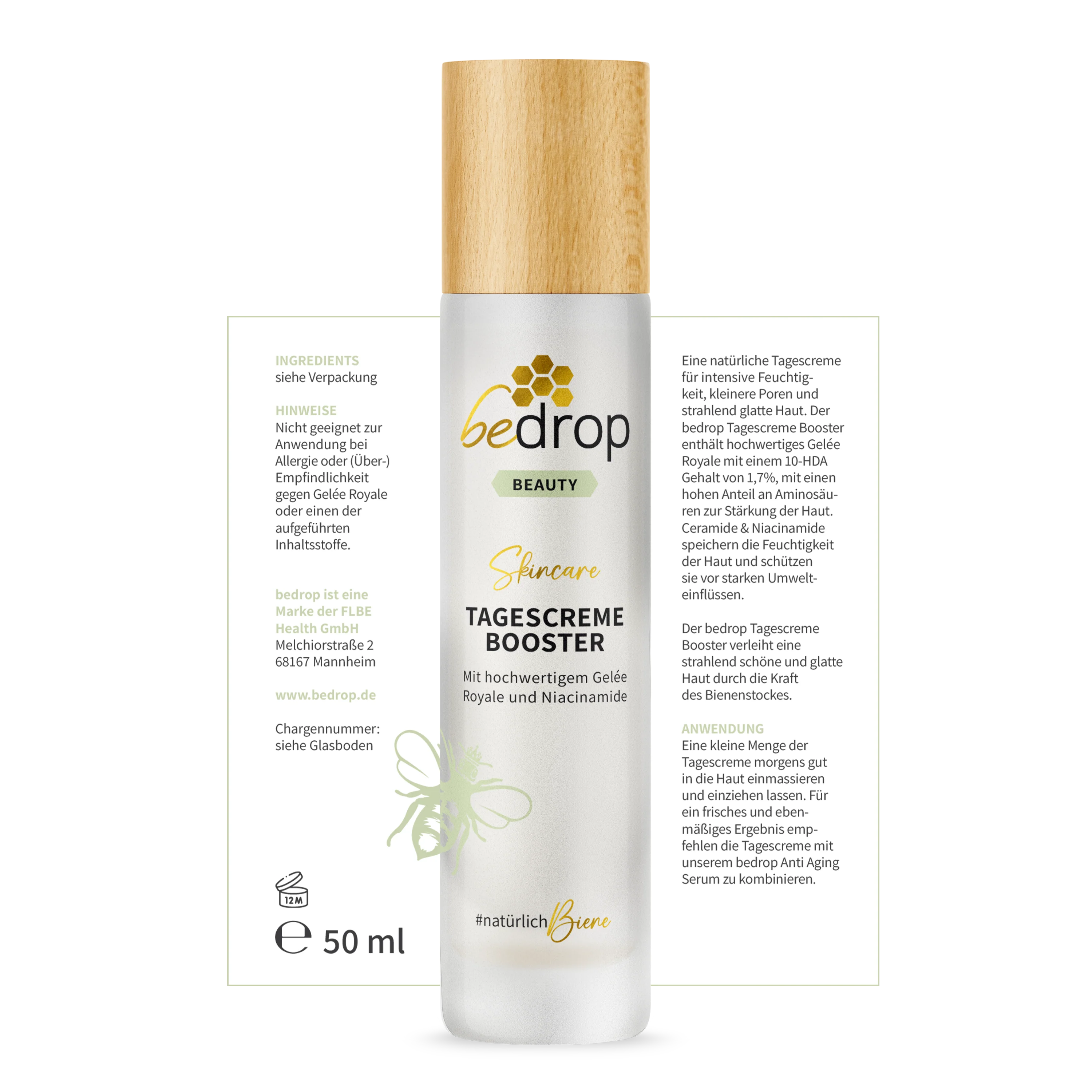 TAGESCREME BOOSTER / Gesichtscreme mit hochwertigem Gelée Royale und Niacinamide - 50ml - Image 7