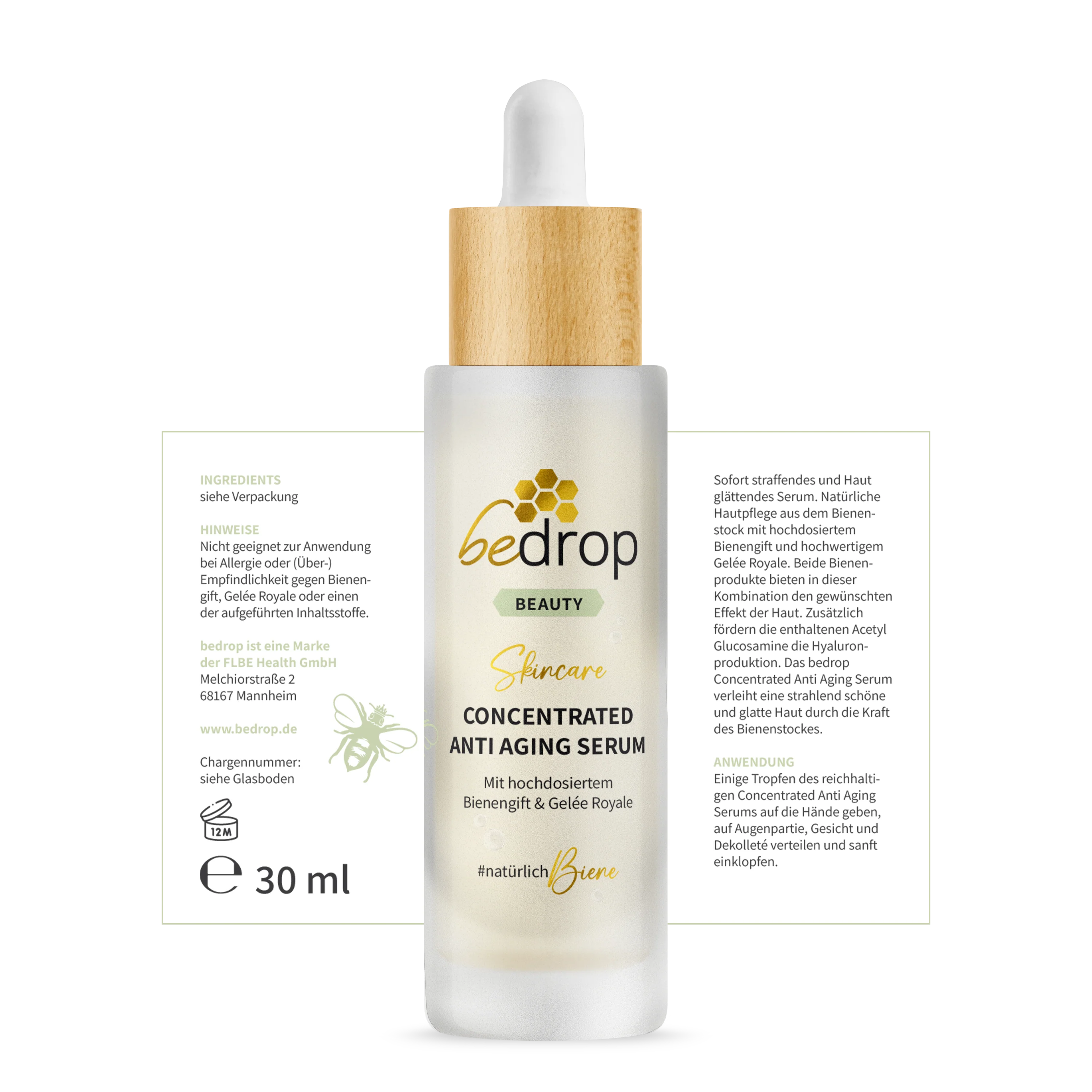 CONCENTRATED ANTI AGING SERUM / Gesichtsserum mit hochdosiertem Bienengift & Gelée Royale - 30ml - Image 5