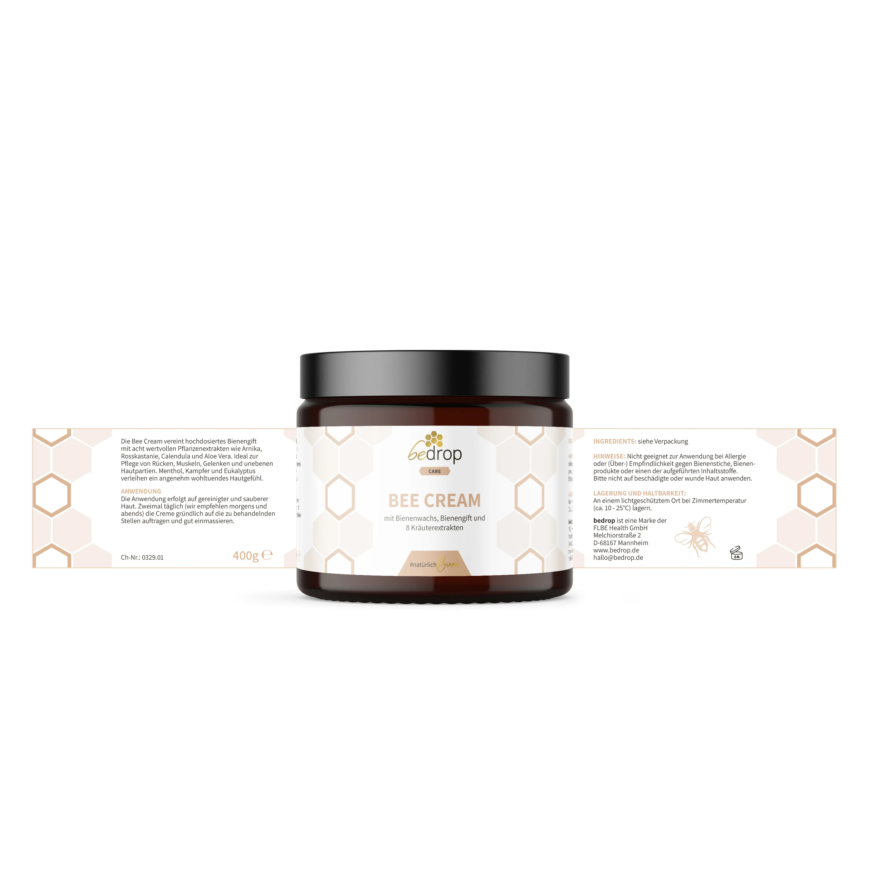 XXL Bee Cream Bienengiftsalbe mit 8 Kräuterextrakten - 400g - Image 6